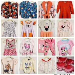 Girl's Size 4T Clothes Lot 19 Disney‎ Minnie Mouse Dresses Shoes Tops Pants PJS